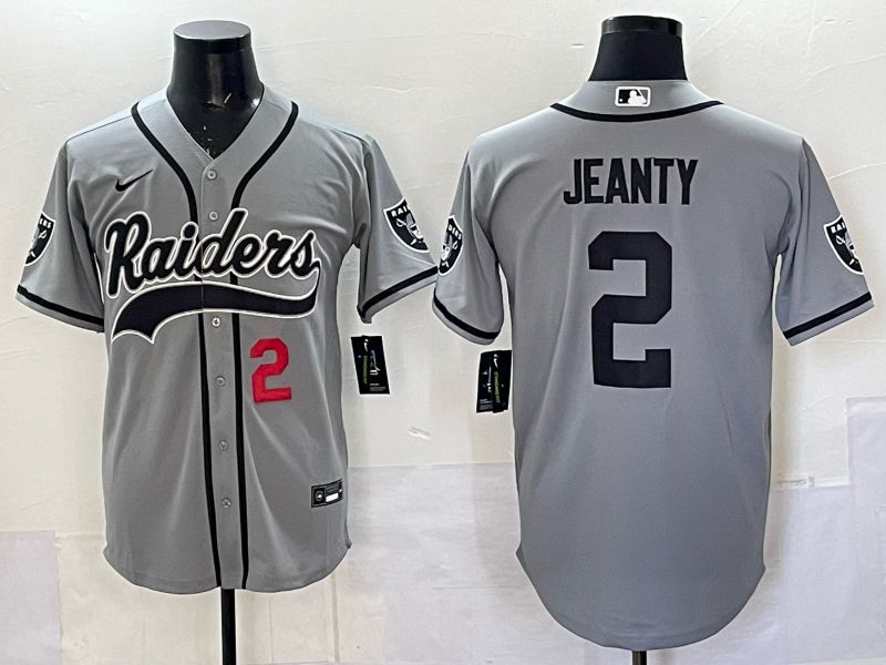 Men 2025 Oakland Raiders #2 Jeanty Grey 3th generation Joint Name Nike Limited NFL Jersey style 074->oakland raiders->NFL Jersey